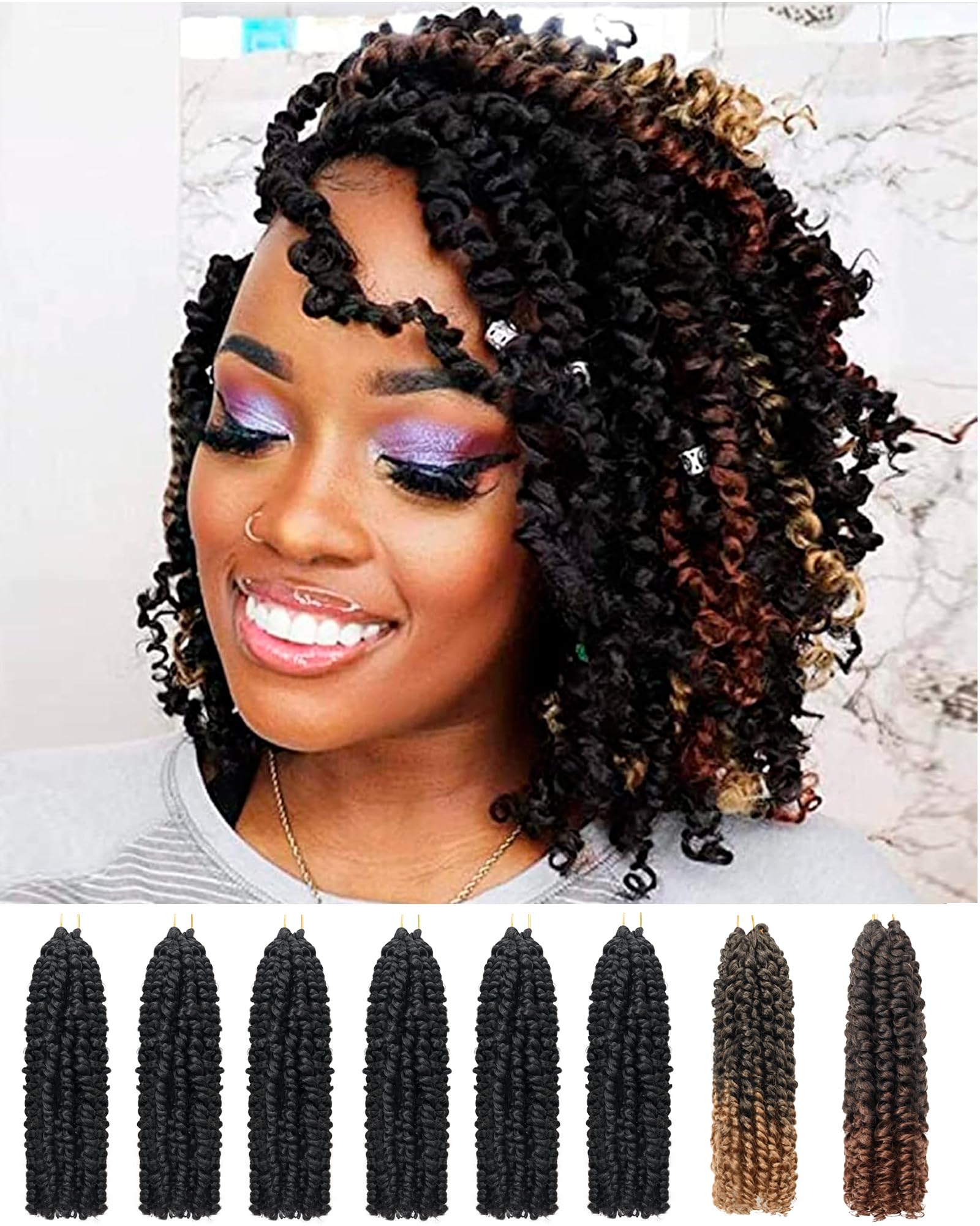 Amazon.com : 10 Inch 8 Packs Passion Twist Crochet Hair-Mixed